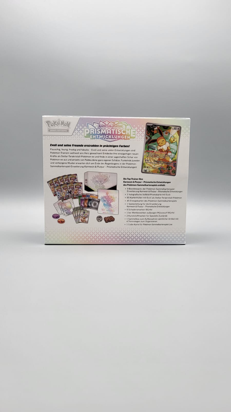 Pokemon Prismatische Entwicklungen Top-Trainer-Box DE